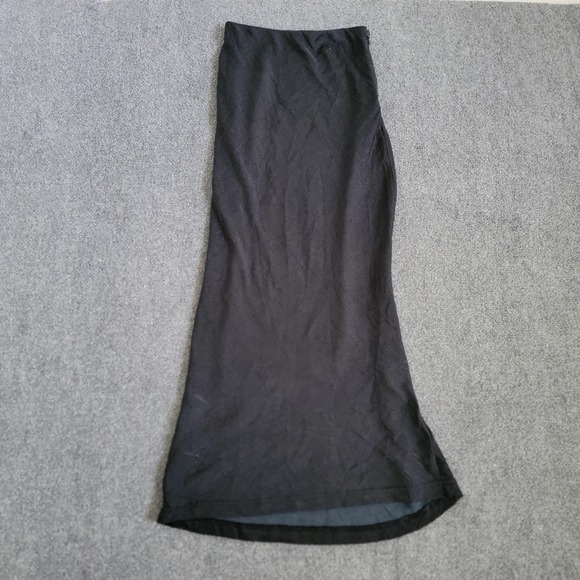 Urban Outfitters Dresses & Skirts - Urban Outfitters Skirt Womens XS Black Crinkle Satin Maxi High Waist Zipper Goth